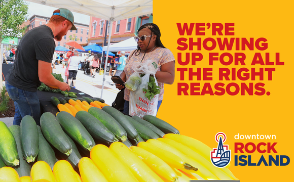 Downtown Rock Island Social Media Example: We're showign up for all the right reasosn.