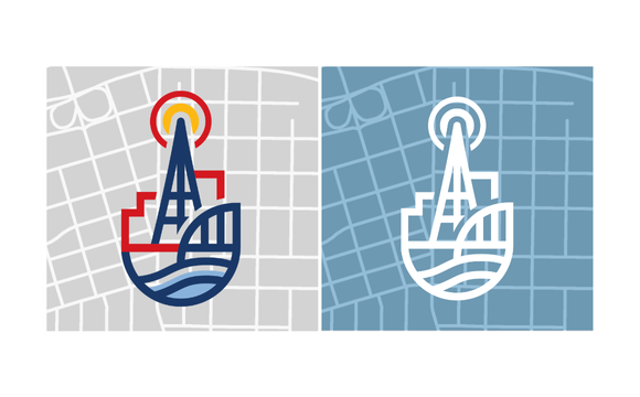 Downtown Rock Island Grid Map with logo mark