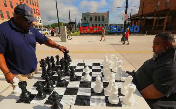 Two men playing chess