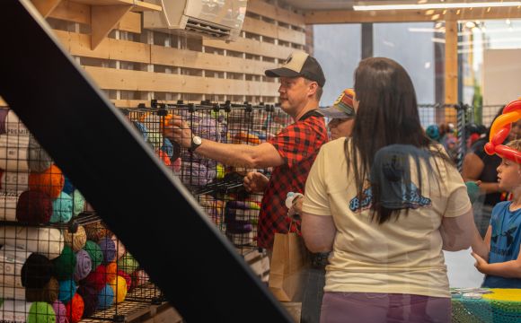 Patrons shopping in pop-up shop