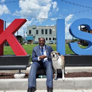 Mayor with dog