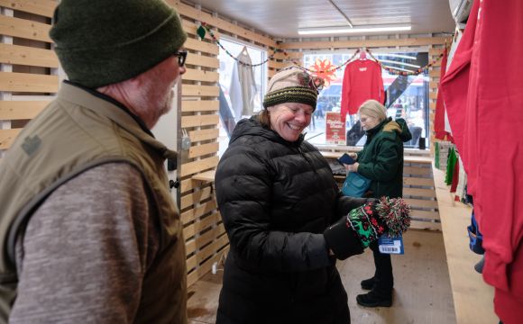 Patrons shopping in Pop-Up Shop