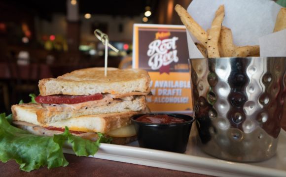 sandwich & fries at Huckelberry's