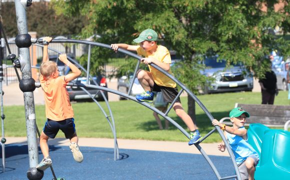 kids playing at playground at Schweiber Park