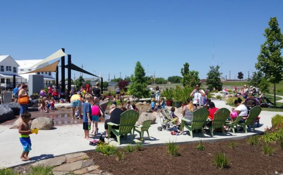 exterior of kids playing at the Quad city  botanical garden
