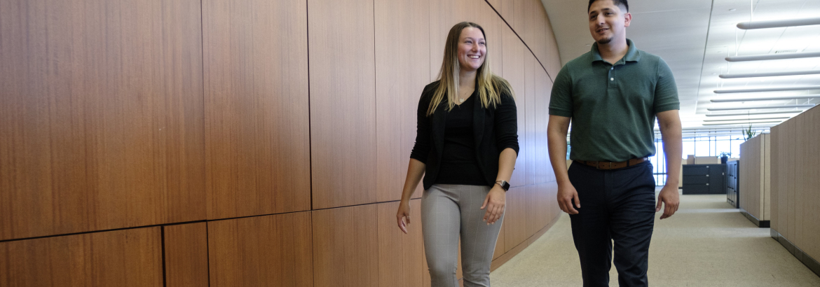Two professional workers walking at Modern Woodmen of America