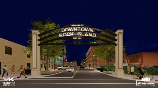 Welcome to Downtown Rock Island gateway sign